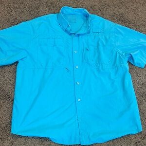 Reel Legends Blue Fishing Hiking Outdoor Tshirt Shortsleeve Mesh Polyester XXL